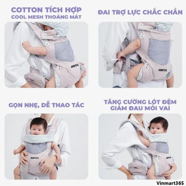 Địu Trợ Lực Jumy's Cho Bé 3 Đến 36 Tháng Tuổi Chính Hãng slide 2