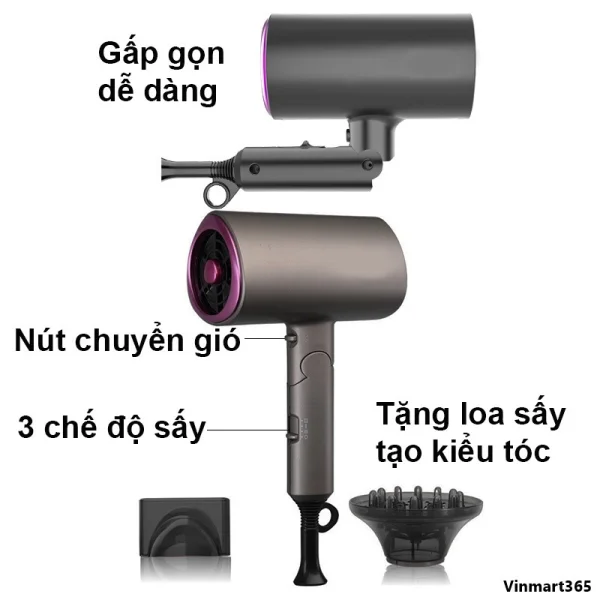 Máy Sấy Tóc Yoroshiko 2 Chiều Nóng Lạnh Cao Cấp slide 7