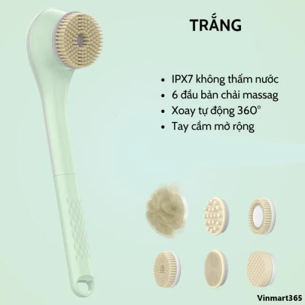 Bàn Chải Tắm Điện Fiko B06 Tự Động 6 Trong 1 Chính Hãng slide 2