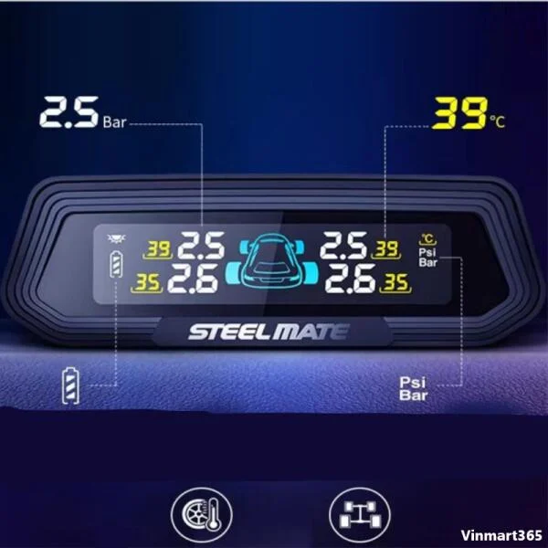 Cảm Biến Lốp Van Ngoài Steelmate E3 Pro Chính Hãng slide 3