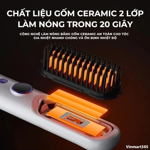 Lược Điện Không Dây Fiko EC01 Ion Âm Chính Hãng slide 4