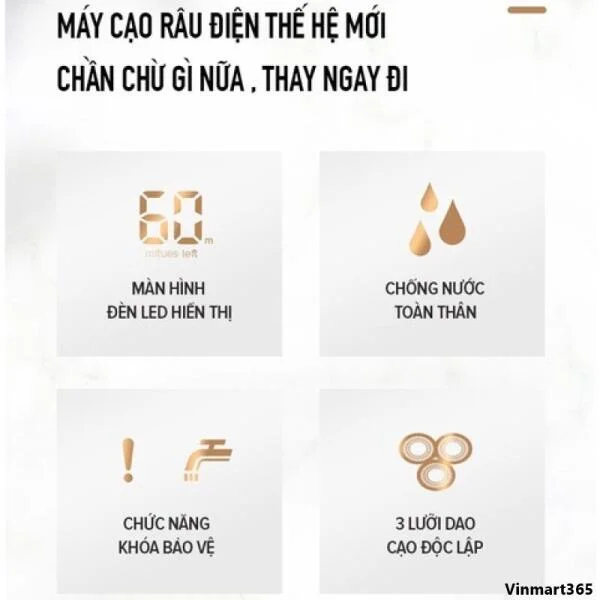 Máy Cạo Râu Flyco FS198VN 3 Lưỡi Kép Chính Hãng slide 4