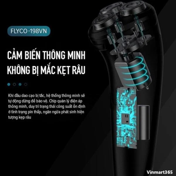 Máy Cạo Râu Flyco FS198VN 3 Lưỡi Kép Chính Hãng slide 2