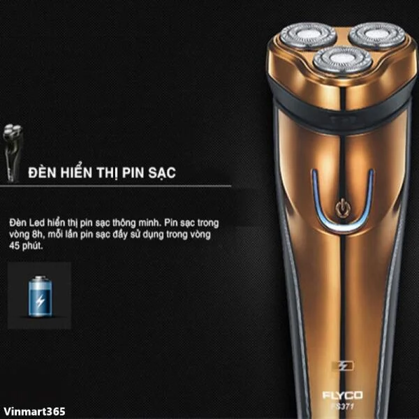 Máy Cạo Râu Flyco FS371VN 3 Lưỡi Kép Cao Cấp slide 2