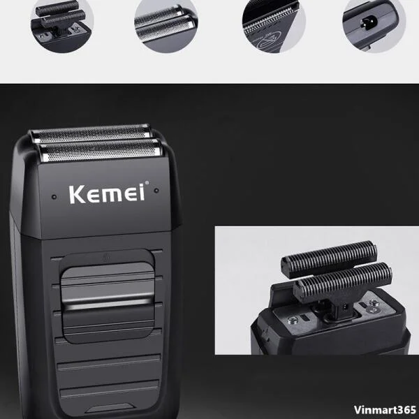 Máy Cạo Râu Kemei KM-1102 Sử Dụng Khô Chính Hãng slide 5