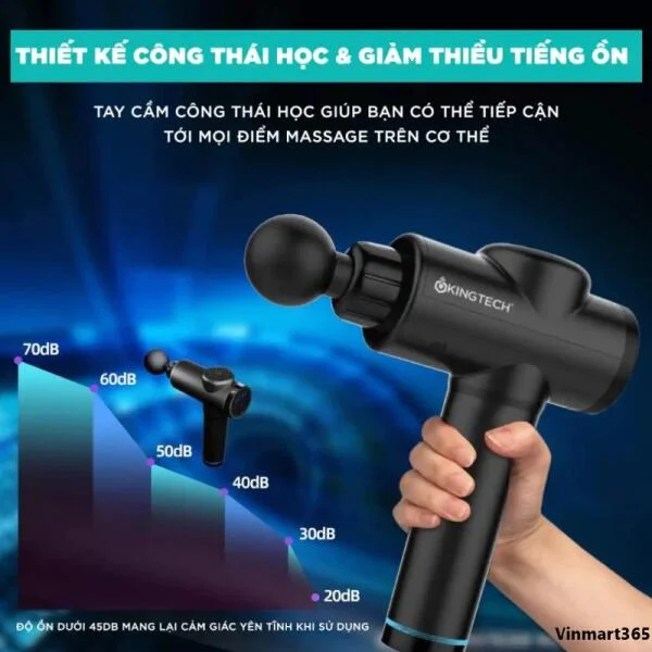 Súng Massage Cầm Tay Kingtech KH-720 Pro Chính Hãng slide 4