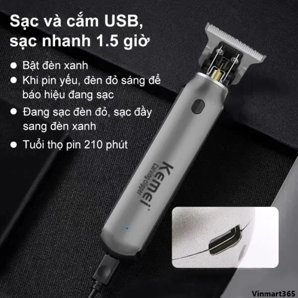Tông Đơ Cắt Tóc Kemei KM-1757 Chấn Viền Cao Cấp slide 6