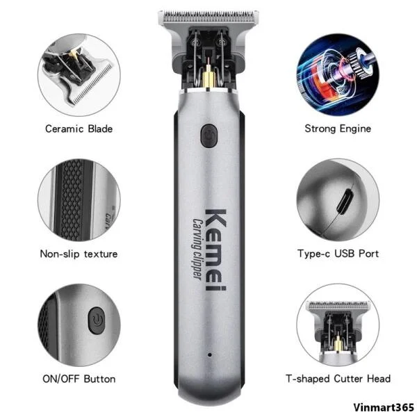 Tông Đơ Cắt Tóc Kemei KM-1757 Chấn Viền Cao Cấp slide 7