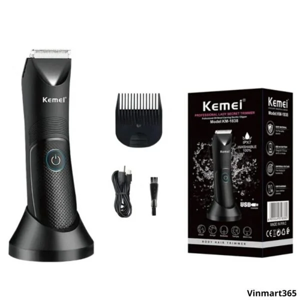 Tông Đơ Cắt Tóc Kemei KM-1838 Chống Nước Chính Hãng slide 1