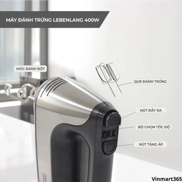 Máy Đánh Trứng Lebenlang LBL8908 Đa Năng Chính Hãng slide 2