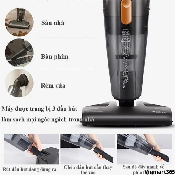 Máy Hút Bụi Deerma DX115C Cầm Tay Chính Hãng slide 3
