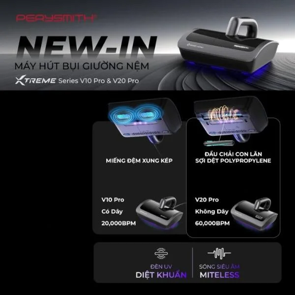 Máy Hút Bụi Giường Nệm PerySmith V20Pro Cao Cấp slide 3