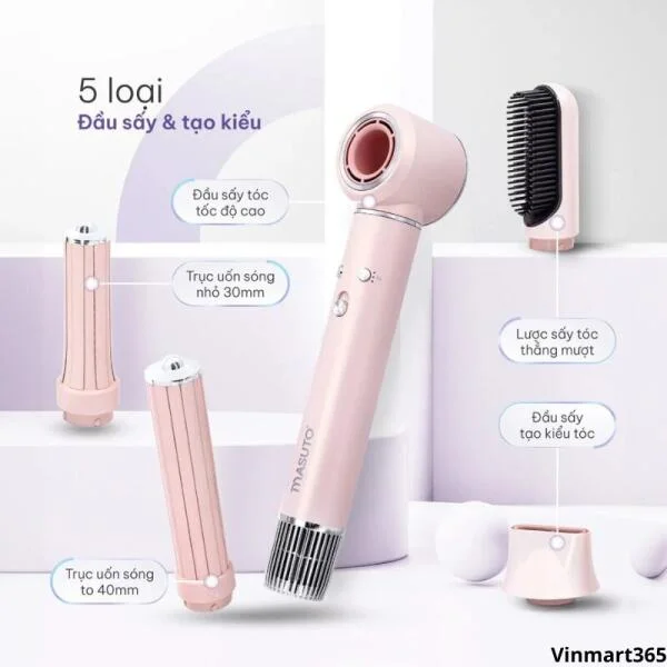 Máy Sấy Tóc Masuto 5in1 Tạo Kiểu Đa Năng Chính Hãng slide 2