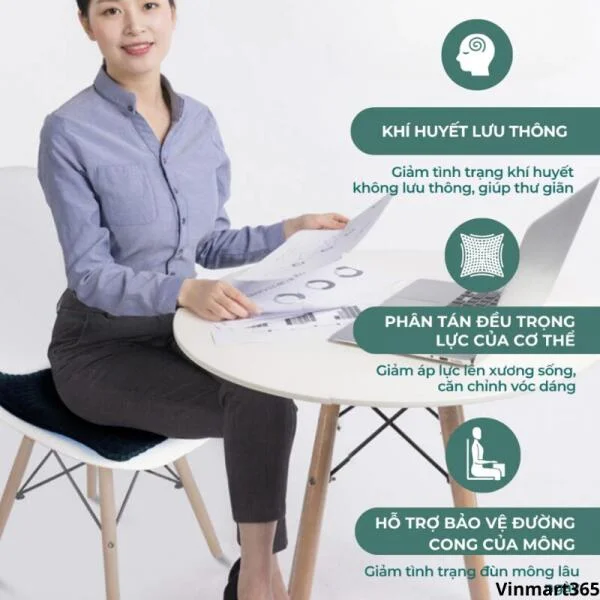 Đệm Ngồi 3D Silicon Văn Phòng CECILA Cao Cấp slide 4