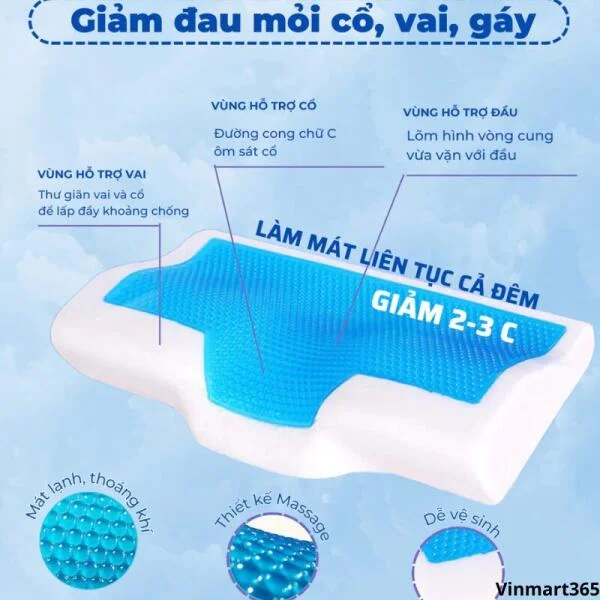 Gối Cao Su Non CECILA Hỗ Trợ Ngủ Nhanh Cao Cấp slide 3