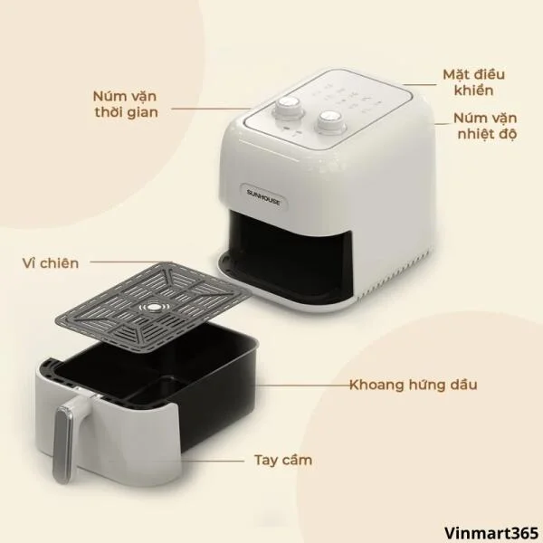 Nồi Chiên Không Dầu Sunhouse SHD4022 Chính Hãng slide 5