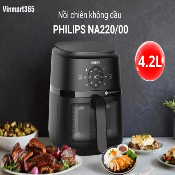Nồi Chiên Không Dầu Philips NA220/00 Cao Cấp slide 7