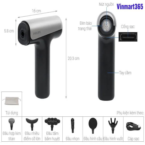 Súng Massage Cầm Tay Philips PPM7325 Chính Hãng slide 3