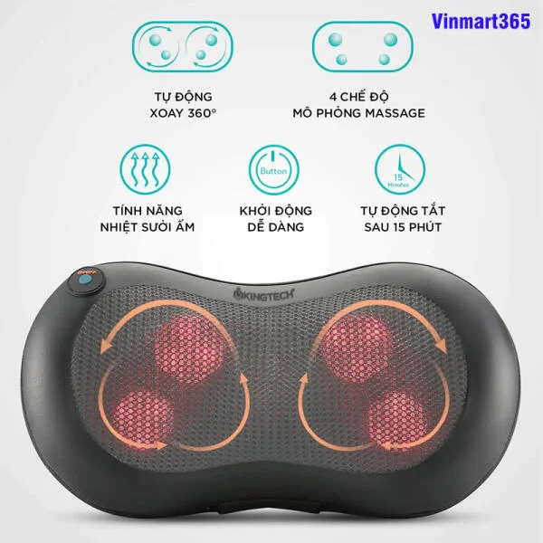 Gối Massage Hồng Ngoại Kingtech KP-315 Cao Cấp slide 3