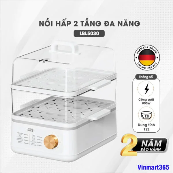 Nồi Hấp Lebenlang LBEL5030 Đa Năng 2 Tầng slide 2