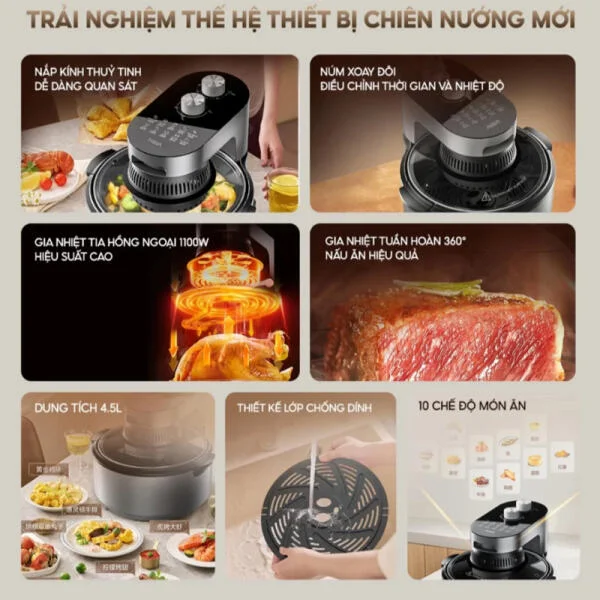 Nồi Chiên Không Dầu AQUA ADB501T Chính Hãng slide 5