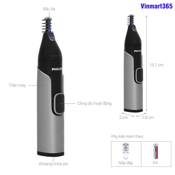 Máy Tỉa Lông Mũi Philips NT3650/16 Chính Hãng slide 3