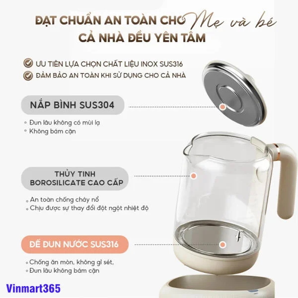Máy Đun Nước Pha Sữa Aqua AQS-MH121T slide 3