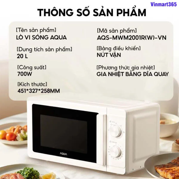 Lò Vi Sóng AQUA AQS-MWM2001R(W)-VN slide 3