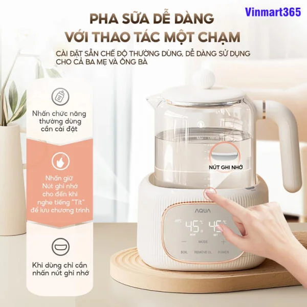 Máy Đun Nước Pha Sữa Aqua AQS-MH121T slide 7