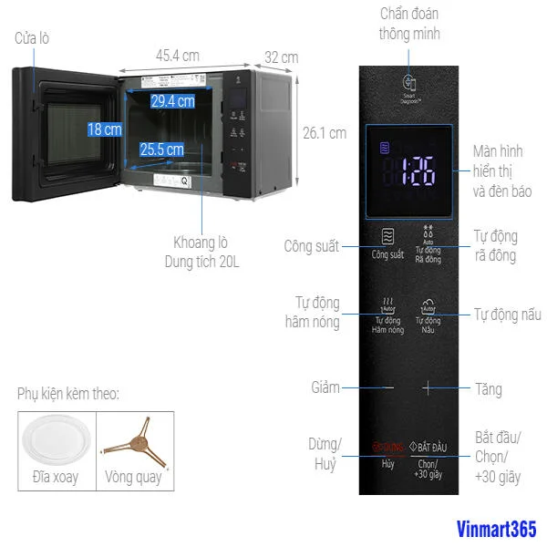 Lò Vi Sóng Điện Tử LG MS2032GAS Chính Hãng slide 3