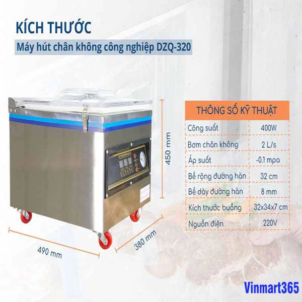 Máy Hút Chân Không Công Nghiệp DZQ320 – 1 Đường Hàn slide 3