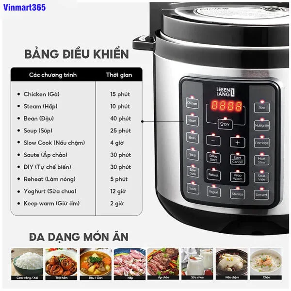 Nồi Áp Suất Điện Tử Lebenlang LBL0908 slide 5