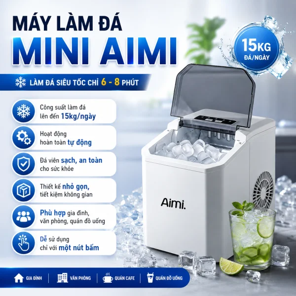 Máy Làm Đá Mini Aimi Siêu Tốc slide 2