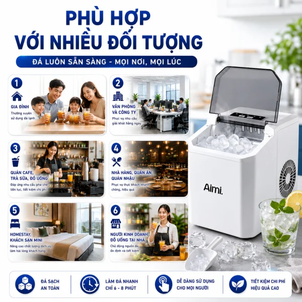 Máy Làm Đá Mini Aimi Siêu Tốc slide 5