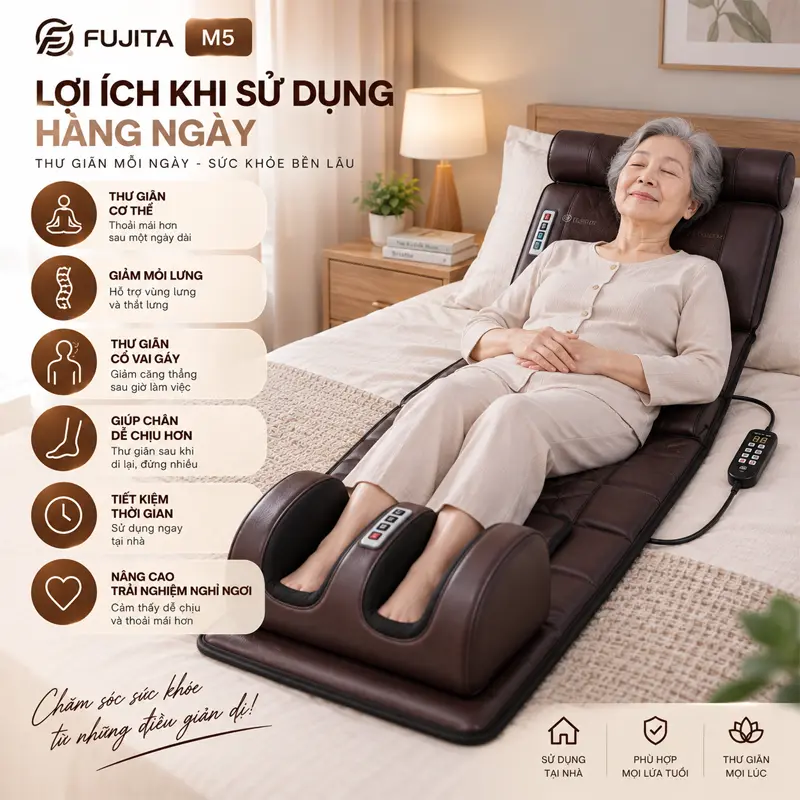 Lợi ích khi sử dụng đệm massage toàn thân FUJITA M5 hàng ngày