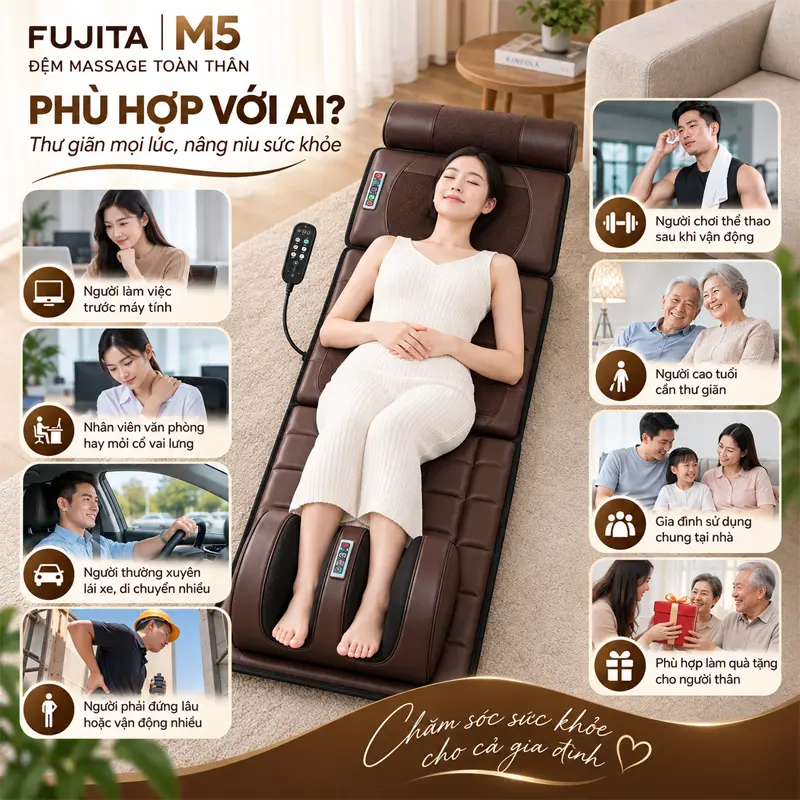 Đệm massage toàn thân FUJITA M5 phù hợp với ai?
