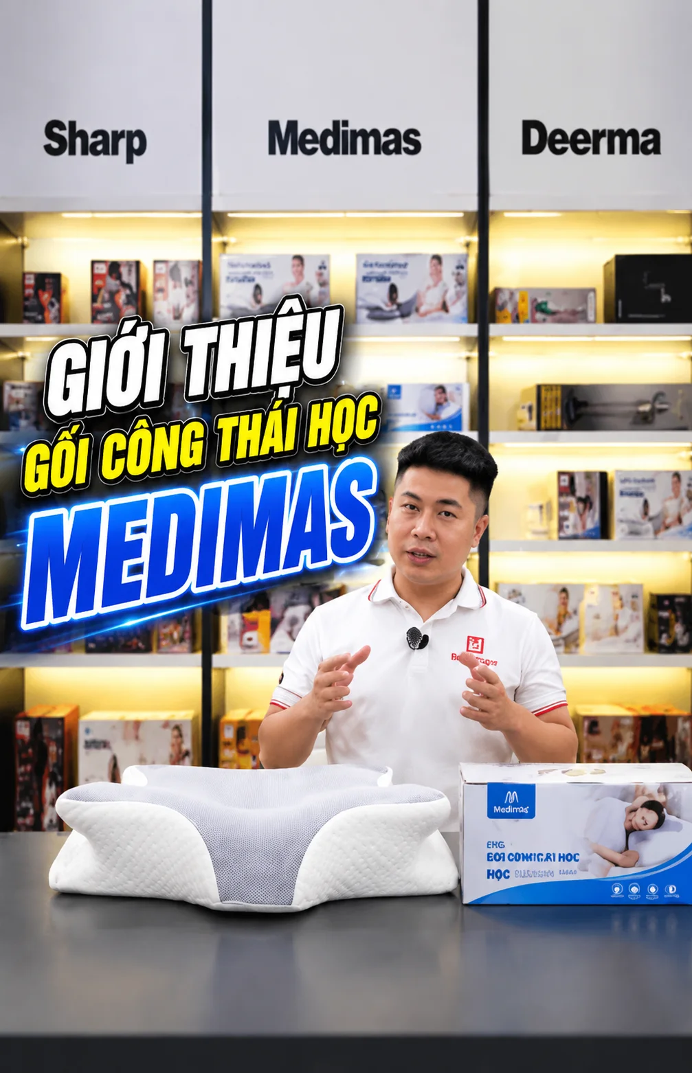 Gối Công Thái Học Medimas Thế Hệ Thứ 2 Cao Cấp