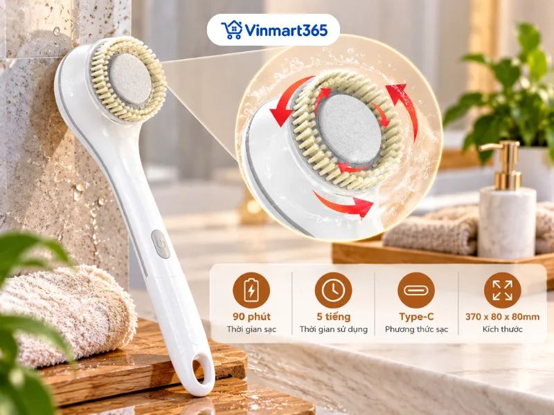 Thông số kỹ thuật bàn chải tắm điện Fiko B06