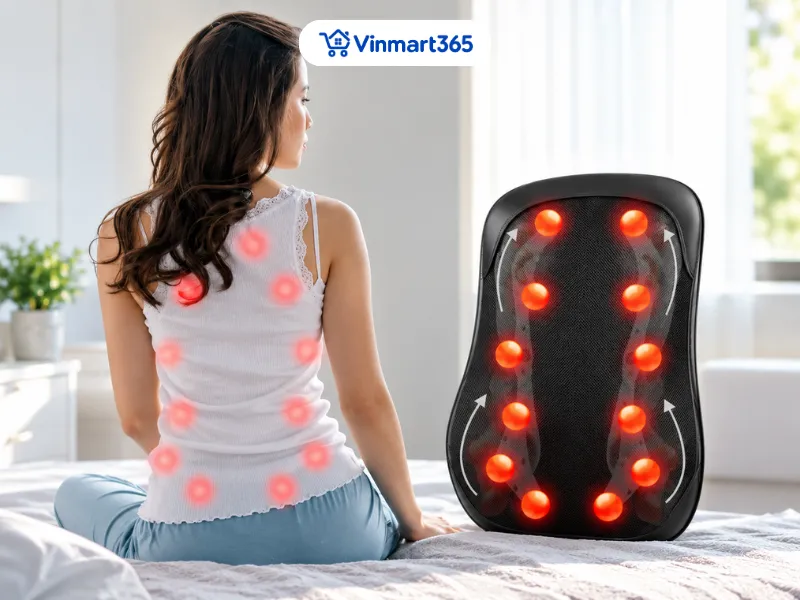 12 đầu massage Shiatsu 3D tác động vùng lưng