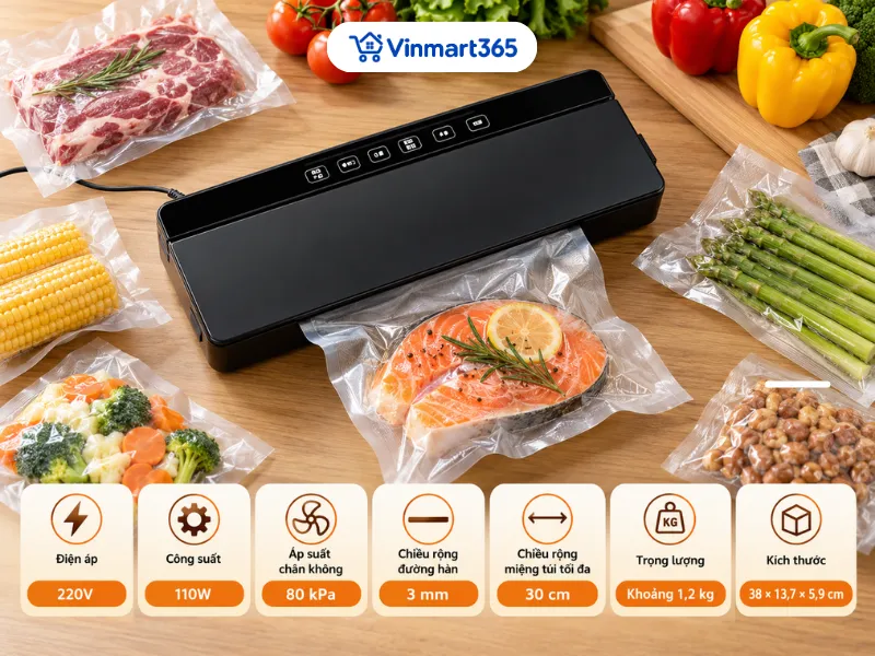 Thông số kỹ thuật máy hút chân không Dapai DS2800