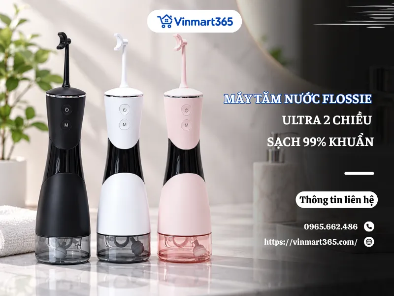 Máy Tăm Nước Flossie Ultra 2 Chiều Sạch 99% Khuẩn