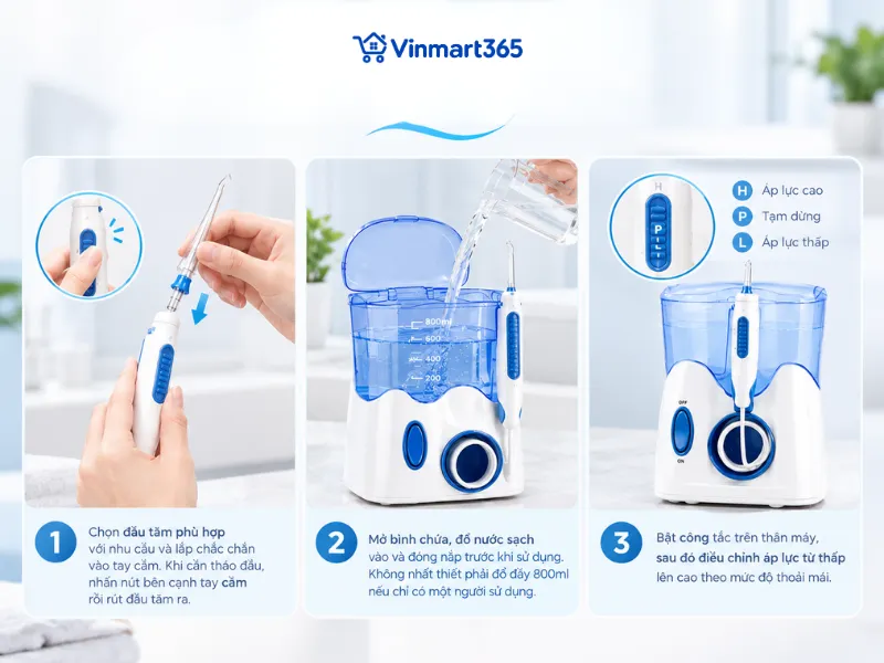 Hướng dẫn sử dụng máy tăm nước H2ofloss HF9