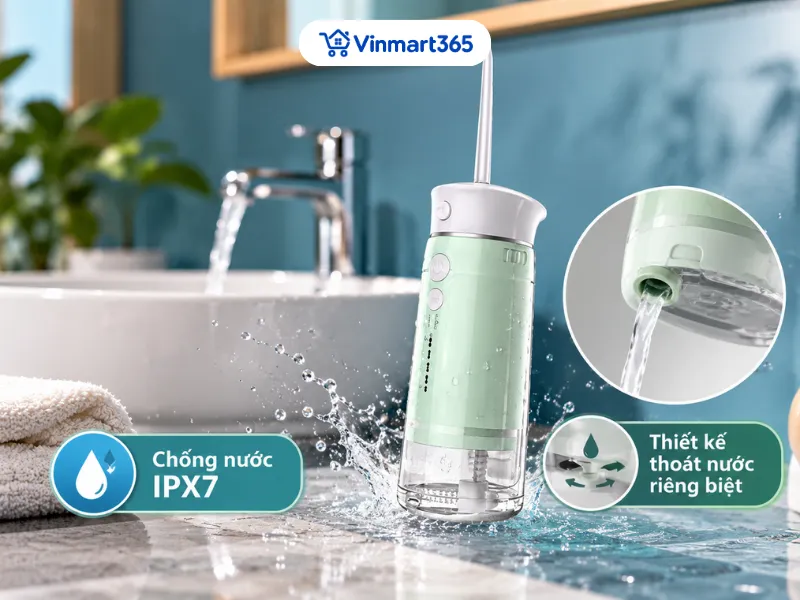 Chống nước IPX7 và thiết kế thoát nước riêng biệt