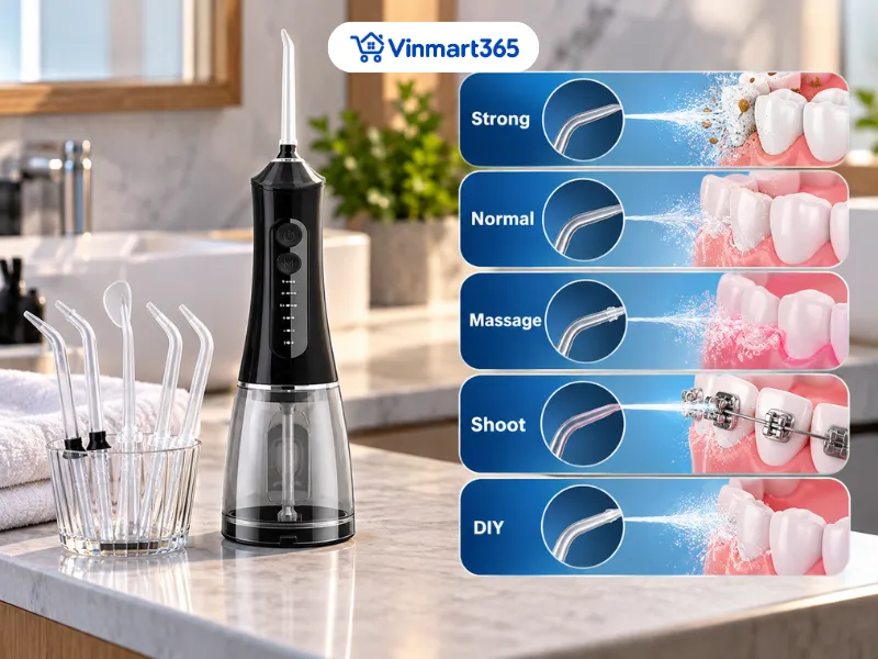 5 chế độ hoạt động đáp ứng nhiều nhu cầu chăm sóc răng miệng
