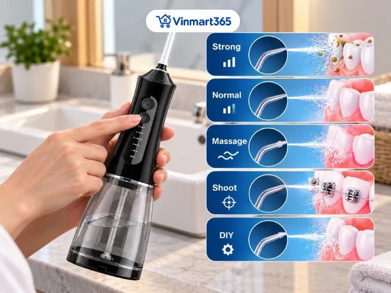 Bước 4: Chọn chế độ và áp lực phù hợp