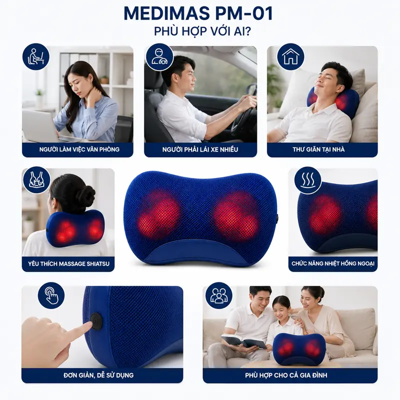 Gối massage Medimas PM-01 phù hợp với ai?