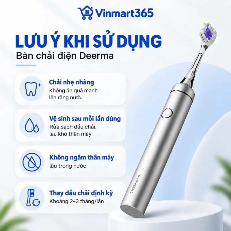 Lưu ý khi sử dụng bàn chải điện Deerma YS01