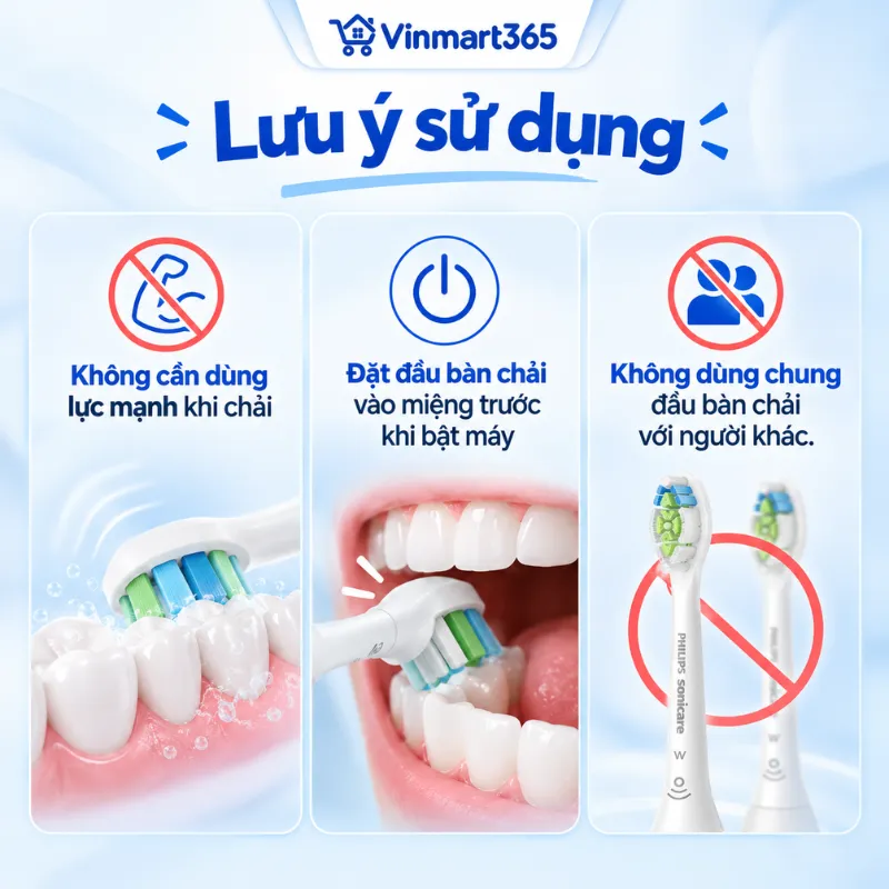 Lưu ý khi sử dụng Bàn Chải Điện Philips HX3641/41