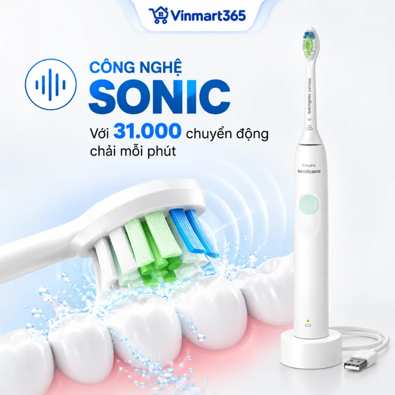 Công nghệ Sonic với 31.000 chuyển động chải mỗi phút