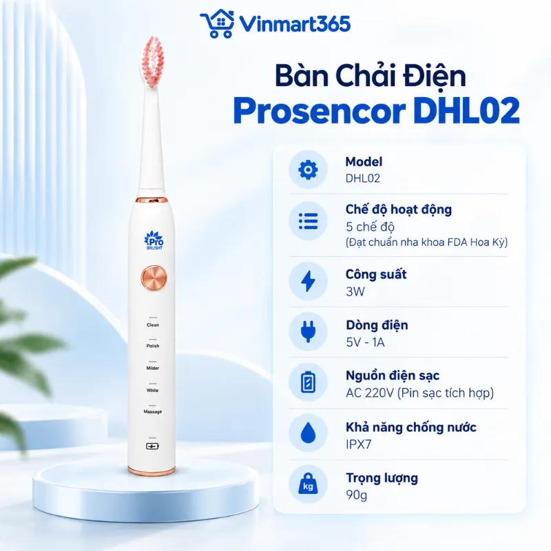 Lưu ý khi sử dụng bàn chải điện Prosencor DHL02
